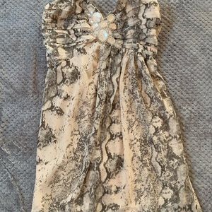 Snake-print strapless H&M dress